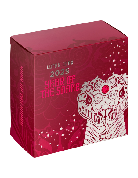 YEAR OF THE SNAKE Lunar Year 1/2 Oz Silver Proof Coin 2 Cedis Ghana 2025 - Coins & More - Africa
