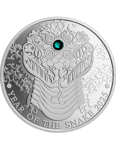 YEAR OF THE SNAKE Lunar Year 1/2 Oz Silver Proof Coin 2 Cedis Ghana 2025 - Coins & More - Africa