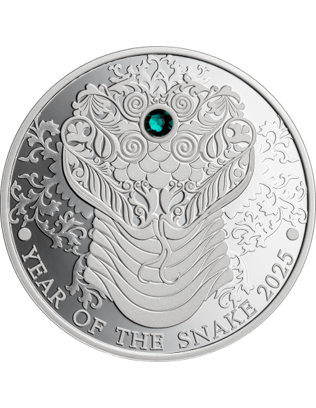 YEAR OF THE SNAKE Lunar Year 1/2 Oz Silver Proof Coin 2 Cedis Ghana 2025 - Coins & More - Africa