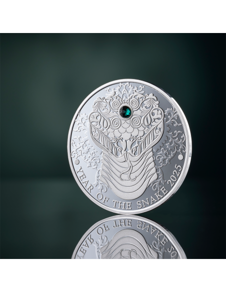 YEAR OF THE SNAKE Lunar Year 1/2 Oz Silver Proof Coin 2 Cedis Ghana 2025 - Coins & More - Africa