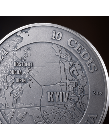 BATTLE OF KYIV 2 Oz Silver Coin 10 Cedis Ghana 2024 - Coins & More - Ghana