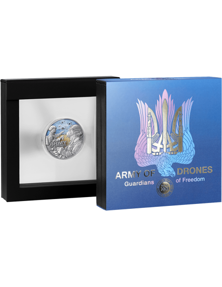 ARMY OF DRONES Guardians of Freedom 2 Oz Silver Coin 2000 Francs Cameroon 2024 - Coins & More - Cameroun