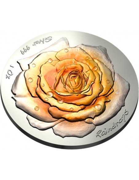 ROSE Raindrops Silver Coin 2$ Niue 2019 - Coins & More - Niue
