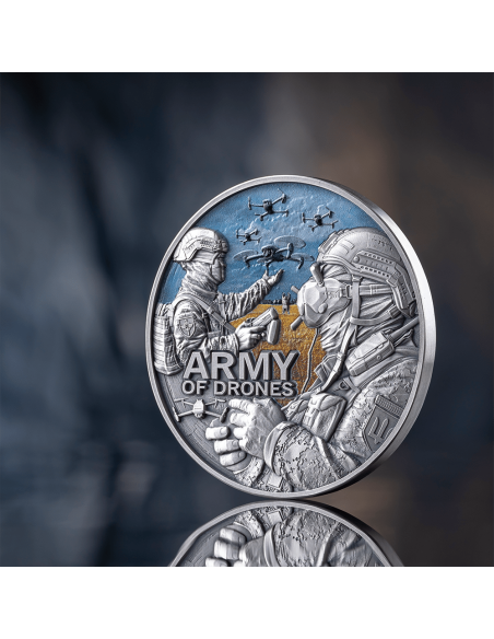 ARMY OF DRONES Guardians of Freedom 2 Oz Silver Coin 2000 Francs Cameroon 2024 - Coins & More - Cameroun