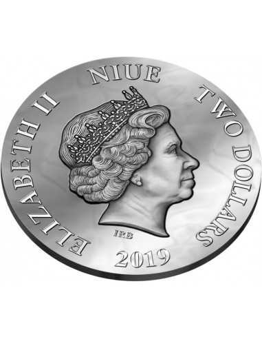 ROSE Raindrops Silver Coin 2$ Niue 2019 - Coins & More - Niue