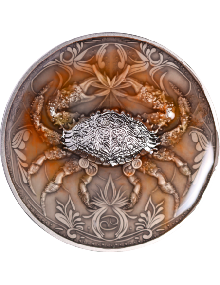 CANCER Twelve Zodiac Signs 5 Oz UV and Glow in Dark Silver Coin 12$ Dollars Niue 2024 - Coins & More - Chad