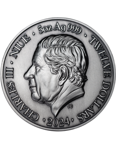 CANCER Twelve Zodiac Signs 5 Oz UV and Glow in Dark Silver Coin 12$ Dollars Niue 2024 - Coins & More - Chad