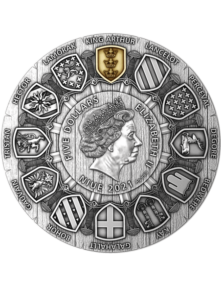 ARTHUR PENDRAGON Camelot 2 Oz Silver Coin 5$ Niue 2021 - Coins & More - Niue
