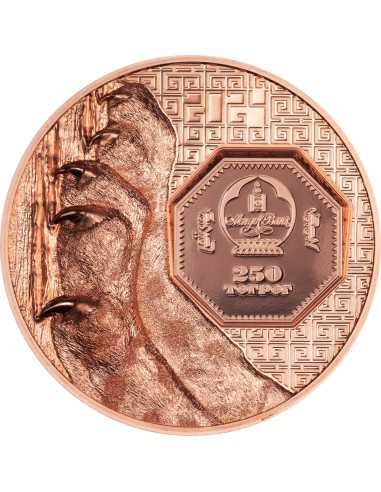 SNOW LEOPARD Wild Mongolia Ram Copper Coin 250 Togrog Mongolia 2024 - Coins & More - Mongolia