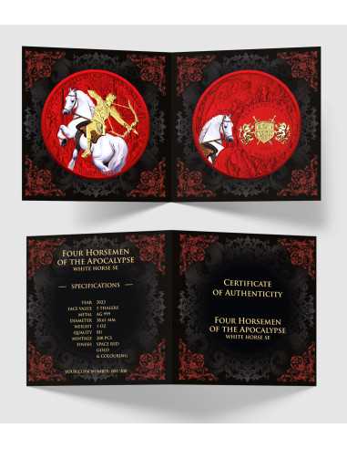 WHITE HORSE Four Horsemen Of The Apocalypse Space Red 1 Oz Silver Bullion Coin 5 Thalers 2023 - Coins & More - Plata