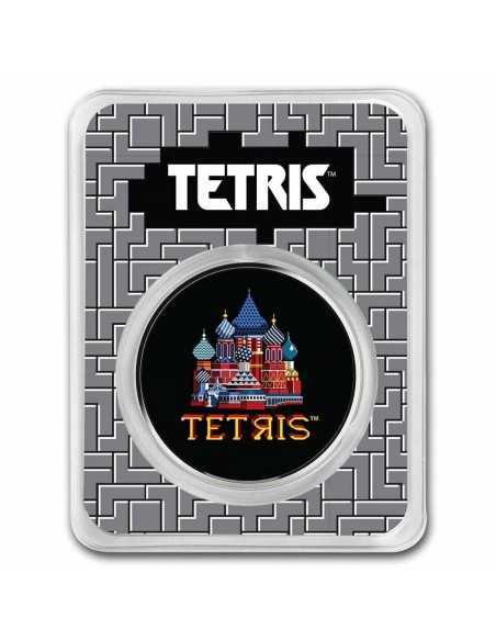 TETRIS™ Cathedral 1 Oz Silver Colorized Coin 2$ Dollars Niue 2021 - Coins & More - Niue