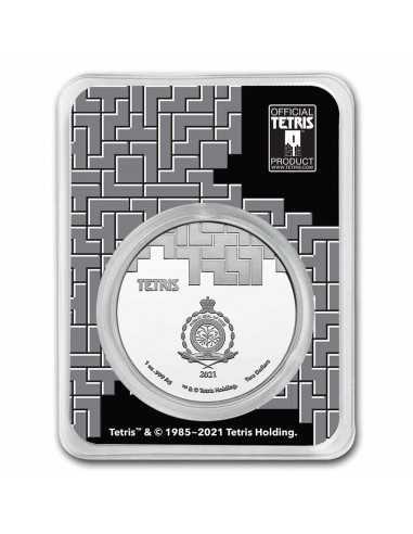 TETRIS™ Cathedral 1 Oz Silver Colorized Coin 2$ Dollars Niue 2021 - Coins & More - Niue