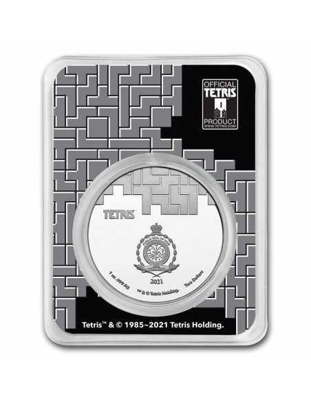 TETRIS™ Cathedral 1 Oz Silver Colorized Coin 2$ Dollars Niue 2021 - Coins & More - Niue