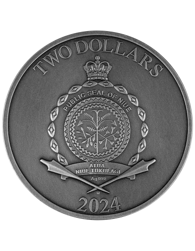 LUNAR CALENDAR 2 Oz Silver Coin 2$ Niue 2024 - Coins & More - Niue