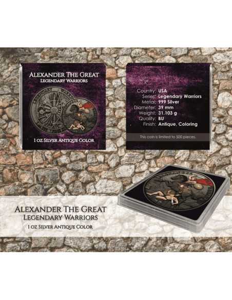 ALEXANDER THE GREAT Legendary Warriors 1 Oz Silver Medal 2023 - Coins & More - Silber
