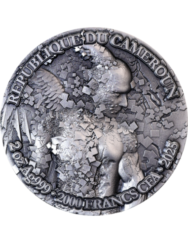 SAINT GABRIEL Archangel 2 Oz Antique Silver Coin 2000 Francs Cameroon 2025 - Coins & More - Kamerun