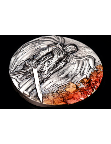 SAINT GABRIEL Archangel 2 Oz Antique Silver Coin 2000 Francs Cameroon 2025 - Coins & More - Kamerun