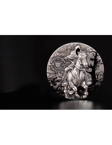 HEADLESS HORSEMEN Chronicles of Enchantment European Legends 2 Oz Antique Silver Coin 2000 Francs Cameroon 2025 - Coins & Mor...