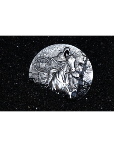 HEADLESS HORSEMEN Chronicles of Enchantment European Legends 2 Oz Antique Silver Coin 2000 Francs Cameroon 2025 - Coins & Mor...