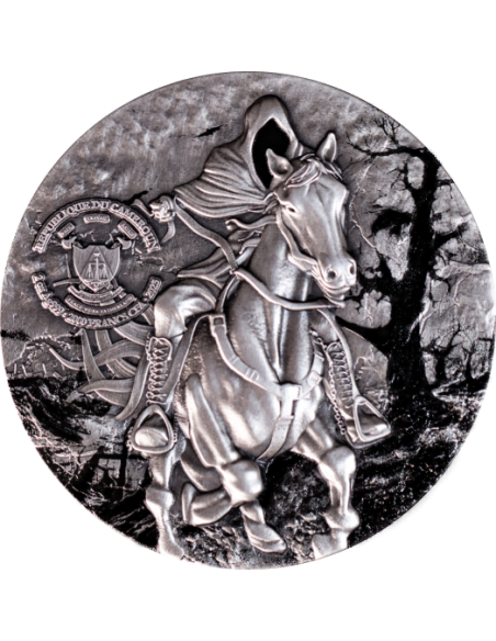 HEADLESS HORSEMEN Chronicles of Enchantment European Legends 2 Oz Antique Silver Coin 2000 Francs Cameroon 2025 - Coins & Mor...