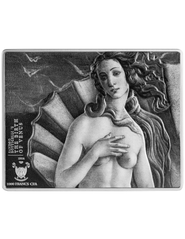 BIRTH OF VENUS 1486 By Sandro Botticelli Colored 1 Oz Silver & 14 Oz Copper Coin 1000 Francs Chad 2024 - Coins & More - Tschad