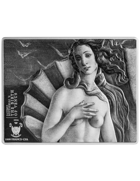 BIRTH OF VENUS 1486 By Sandro Botticelli Colored 1 Oz Silver & 14 Oz Copper Coin 1000 Francs Chad 2024 - Coins & More - Tschad