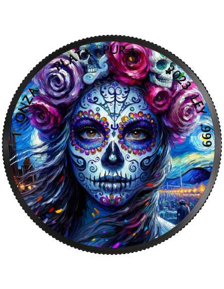 DIA DE LOS MUERTOS Impressionism Edition 1 Oz Silver Coin Mexico 2023 - Coins & More - Mexique