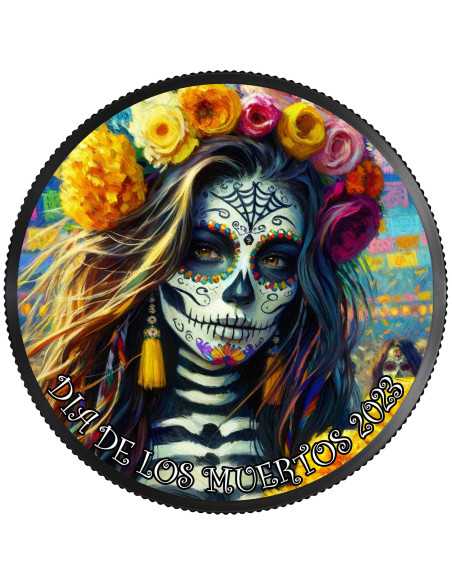 DIA DE LOS MUERTOS Impressionism Edition 1 Oz Silver Coin Mexico 2023 - Coins & More - Mexique