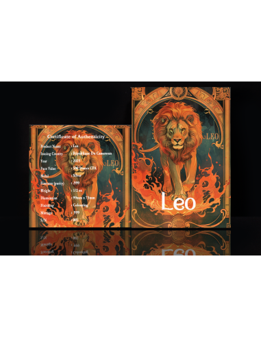 LEO 12 Zodiac Series Silver Coin 500 Francs CFA Cameroon 2025 - Coins & More - Camerún