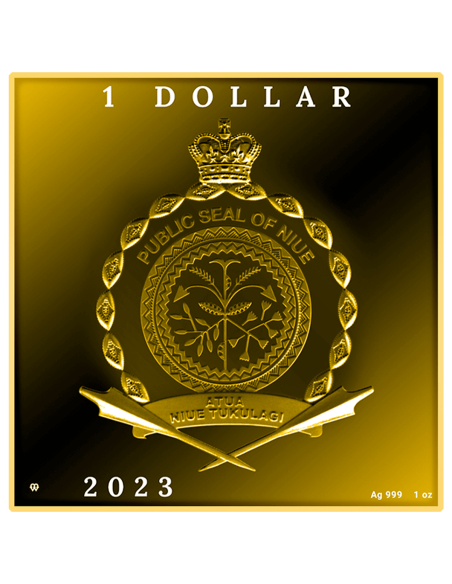 WHEATFIELD WITH CROWS 170th Anniversary of Vincent van Gogh 1 Oz Silver Coin 1$ Niue 2023 - Coins & More - Niue