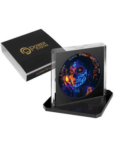 DAMA DE LA MUERTE Schwarzes Platin 1 Oz Silbermünze Mexiko 2023 - Coins & More - Mexiko