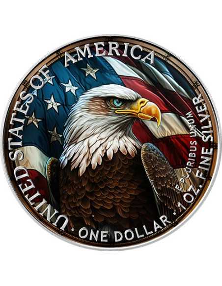 NIGHTMARE DROWING Stained Glass Nightmare American Eagle 1 Oz Monnaie Argent 1$ USA 2024 - Coins & More - Usa