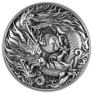 CHINESE DRAGON & DRAGON 2 Oz Silber 11,5 Oz Kupfermünze 2000 Francs Kamerun 2024 - Coins & More - Kamerun