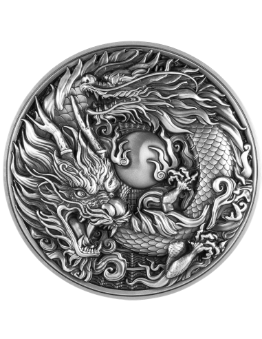 CHINESE DRAGON & DRAGON 2 Oz Plata 11.5 Oz Cobre Moneda 2000 Francos Camerún 2024 - Coins & More - Camerún