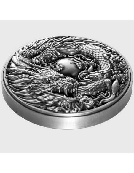 CHINESE DRAGON & DRAGON 2 Oz Plata 11.5 Oz Cobre Moneda 2000 Francos Camerún 2024 - Coins & More - Camerún