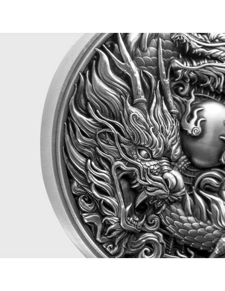 CHINESE DRAGON & DRAGON 2 Oz Plata 11.5 Oz Cobre Moneda 2000 Francos Camerún 2024 - Coins & More - Camerún