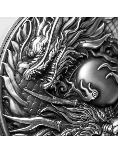 CHINESE DRAGON & DRAGON 2 Oz Plata 11.5 Oz Cobre Moneda 2000 Francos Camerún 2024 - Coins & More - Camerún