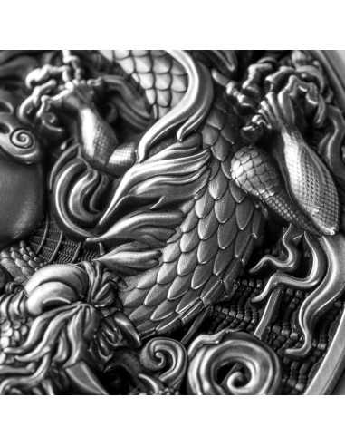 CHINESE DRAGON & DRAGON 2 Oz Plata 11.5 Oz Cobre Moneda 2000 Francos Camerún 2024 - Coins & More - Camerún
