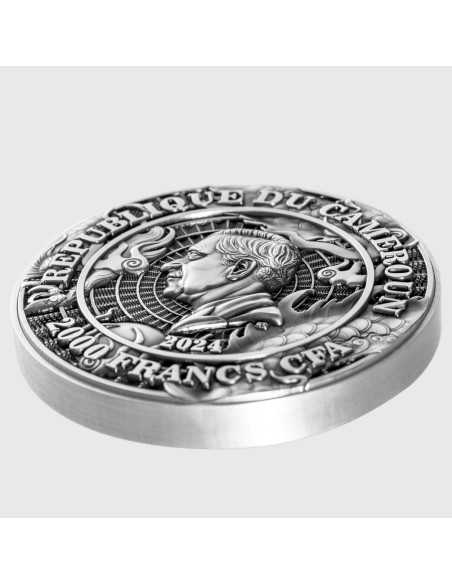 CHINESE DRAGON & DRAGON 2 Oz Plata 11.5 Oz Cobre Moneda 2000 Francos Camerún 2024 - Coins & More - Camerún