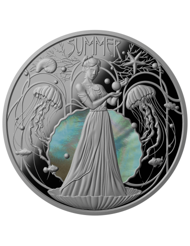SUMMER Four Seasons 1 Oz Silbermünze 2$ Niue 2024 - Coins & More - Niue