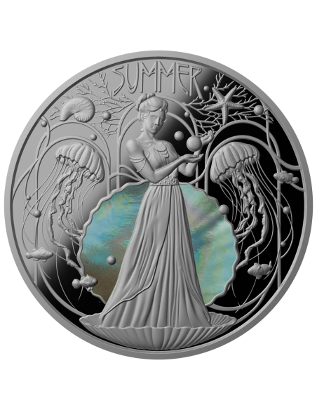 SUMMER Four Seasons 1 Oz Silbermünze 2$ Niue 2024 - Coins & More - Niue