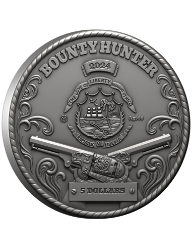BOUNTY HUNTER 2 Oz Silbermünze 5$ Liberia 2024 - Coins & More - Afrika