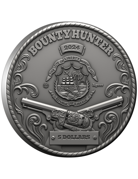 BOUNTY HUNTER 2 Oz Silver Coin 5$ Liberia 2024 - Coins & More - Africa