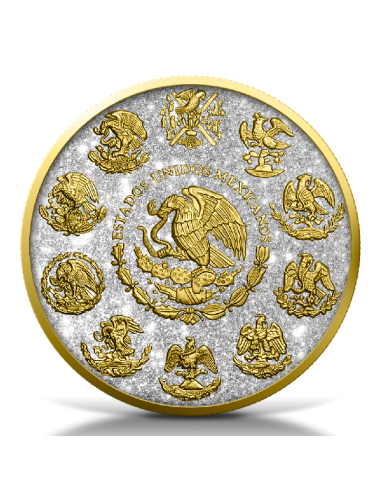 LIBERTAD Polvo de Diamante y Oro 24k 1 Oz Moneda de Plata México 2023 - Coins & More - Mexico