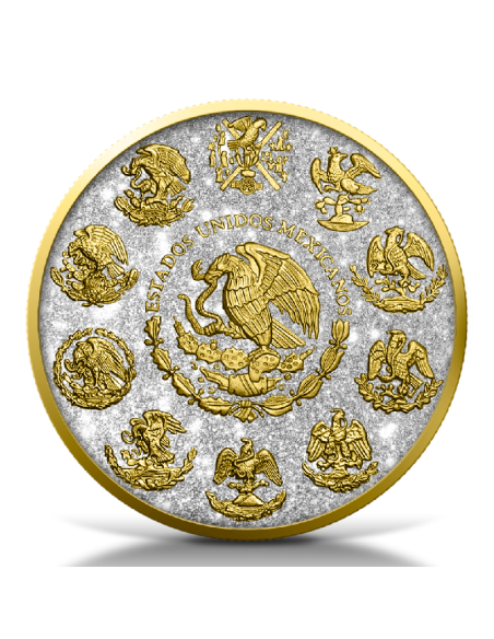 LIBERTAD Polvo de Diamante y Oro 24k 1 Oz Moneda de Plata México 2023 - Coins & More - Mexico