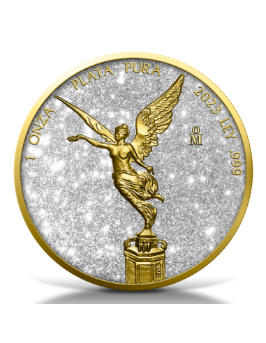 LIBERTAD Diamantstaub & 24k Gold 1 Oz Silbermünze Mexiko 2023 - Coins & More - Mexiko