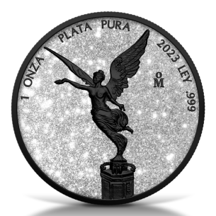 LIBERTAD Diamantstaub & Schwarzes Platin 1 Oz Silbermünze Mexiko 2023 - Coins & More - Mexiko
