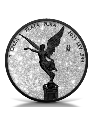 LIBERTAD Poussière de diamant et platine noir Pièce d'argent 1 Oz Mexique 2023 - Coins & More - Mexique