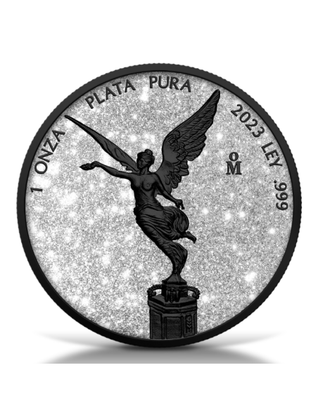 LIBERTAD Poussière de diamant et platine noir Pièce d'argent 1 Oz Mexique 2023 - Coins & More - Mexique