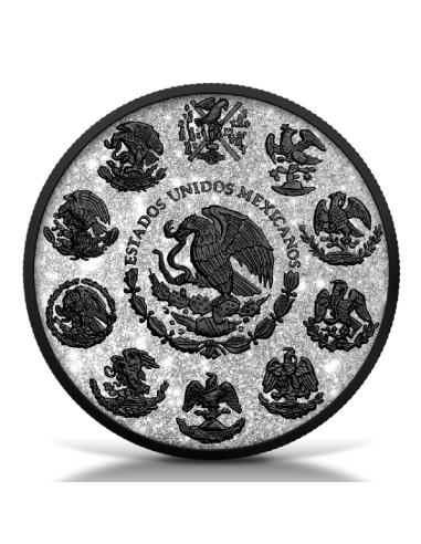 LIBERTAD Poussière de diamant et platine noir Pièce d'argent 1 Oz Mexique 2023 - Coins & More - Mexique